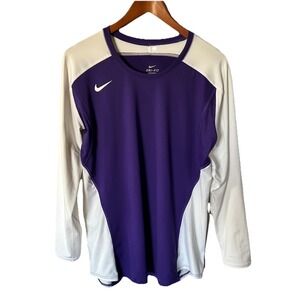 Women's Nike Dri-fit Purple White Long Sleeve Shirt Size 2XL Athleisure Sports